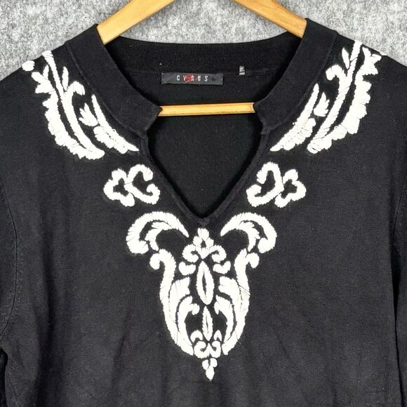 Bohemian Womens Embroidered Tunic Top Size XL Kimono Sleeves Artsy Coastal Flowy - Picture 2 of 12